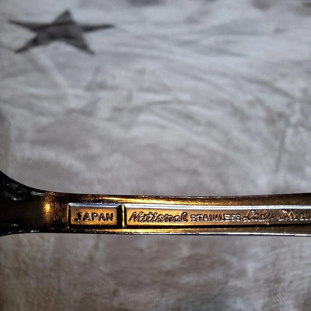National Stainless Lady Theresa Set of 2 Spoons Made In Japan Replacements